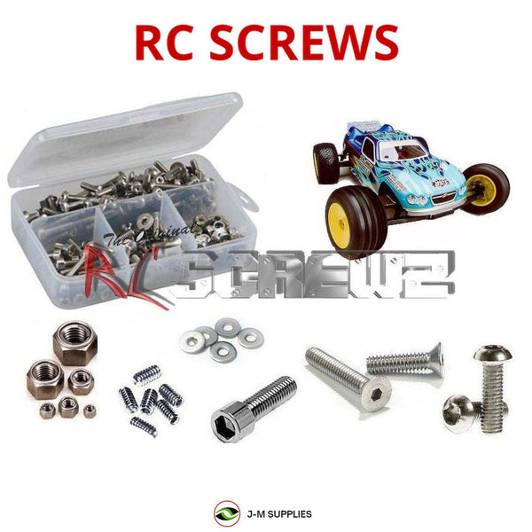 Representative image of an RCScrewZ stainless steel screw kit for Mugen Seiki MST-1; exact kit contents vary by RC model.