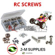 Representative image of an RCScrewZ stainless steel screw kit for Mugen Seiki MBX4 / XR Works; exact kit contents vary by RC model.