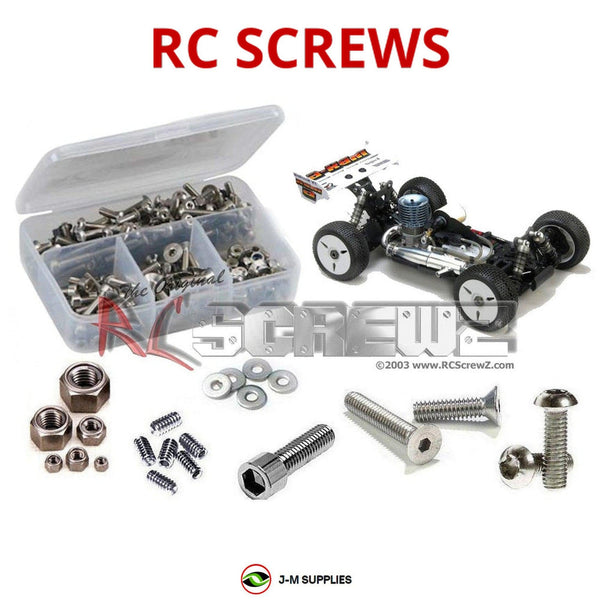 Representative image of an RCScrewZ stainless steel screw kit for Mugen Seiki MBX-6/R; exact kit contents vary by RC model.