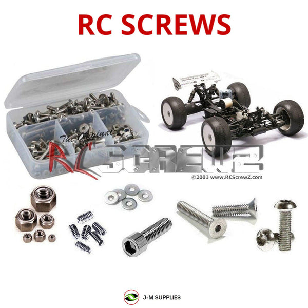 Representative image of an RCScrewZ stainless steel screw kit for Mugen Seiki MBX-6T; exact kit contents vary by RC model.