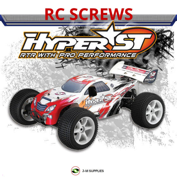 Representative image of an RCScrewZ stainless steel screw kit for Ofna/HoBao Hyper ST 1/8th Truggy; exact kit contents vary by RC model.