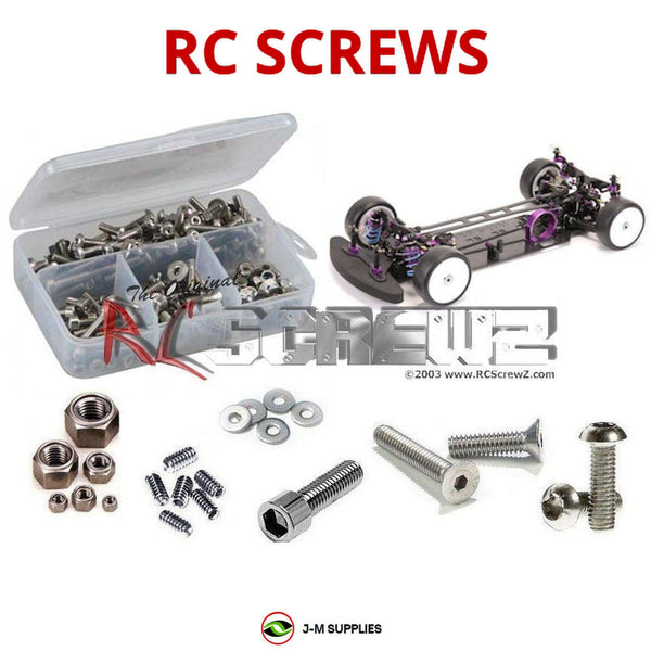 Representative image of an RCScrewZ stainless steel screw kit for Schumacher Mi4 CX/CXL #K117/K127; exact kit contents vary by RC model.