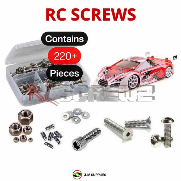 Representative image of an RCScrewZ stainless steel screw kit for Schumacher Mi8 1/10 4WD Electric Touring Car(#K195 / #K196); exact kit contents vary by RC model.