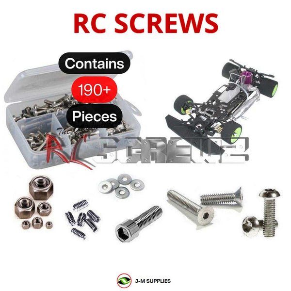 Representative image of an RCScrewZ stainless steel screw kit for Serpent 950/Team 1/8th Nitro (#902000); exact kit contents vary by RC model.