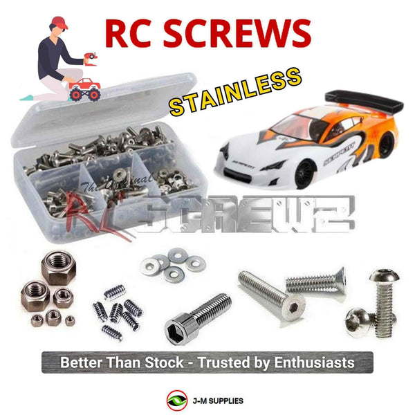 Representative image of an RCScrewZ stainless steel screw kit for Serpent S100 LTR 1/10 Electric Pancar (#410052); exact kit contents vary by RC model.