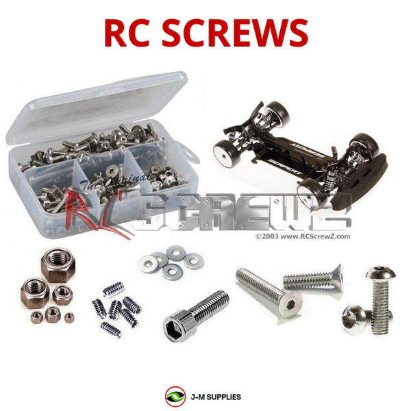Representative image of an RCScrewZ stainless steel screw kit for Serpent S411 Sport/RR Onroad; exact kit contents vary by RC model.