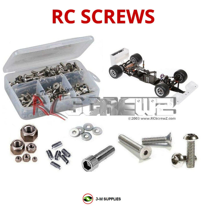 Representative image of an RCScrewZ stainless steel screw kit for Serpent F110 SF4 1/10 Electric Formula Car (410067); exact kit contents vary by RC model.