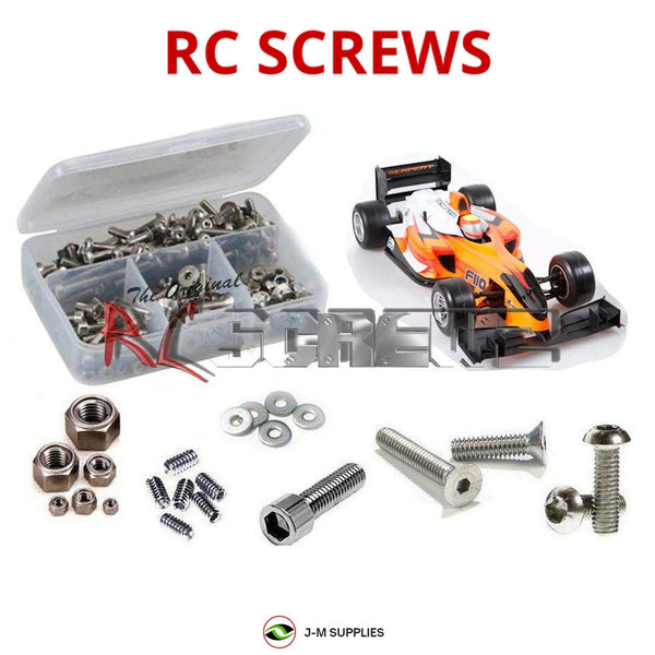 Representative image of an RCScrewZ stainless steel screw kit for Serpent F110 SF2 1/10 (#SER410061); exact kit contents vary by RC model.
