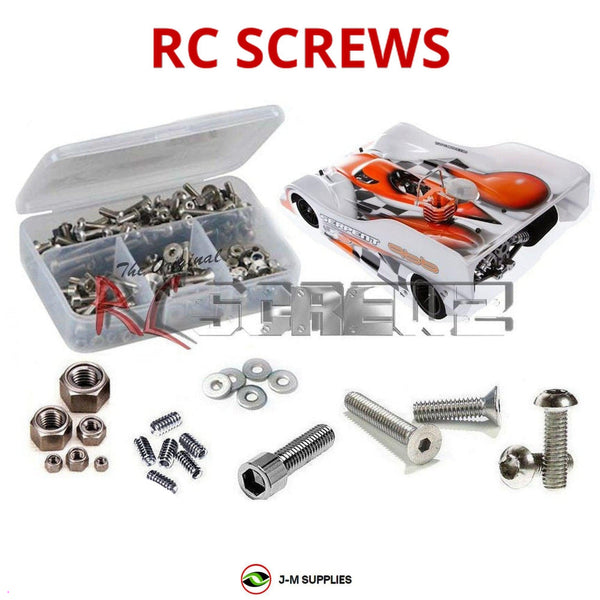 Representative image of an RCScrewZ stainless steel screw kit for Serpent 966 TE 1/8 Nitro On-Road Car (#SER903010); exact kit contents vary by RC model.