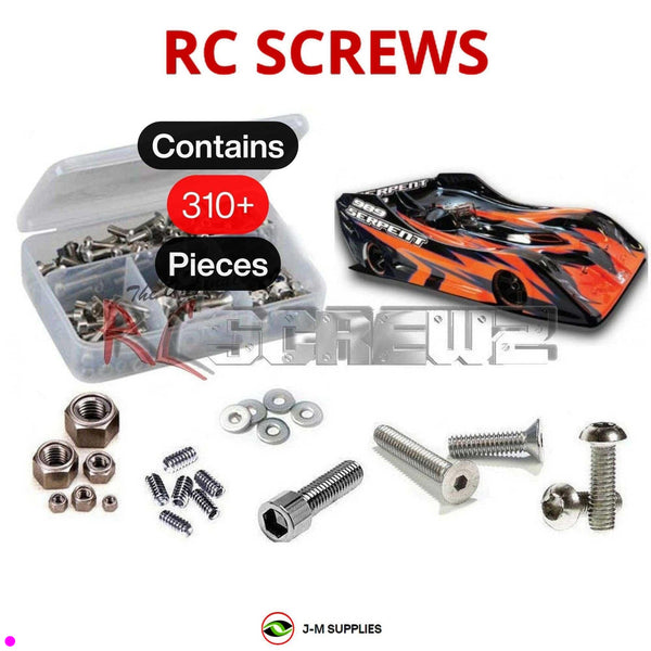Representative image of an RCScrewZ stainless steel screw kit for Serpent Viper 989e Onroad 4WD 1/8 EP (#904005); exact kit contents vary by RC model.