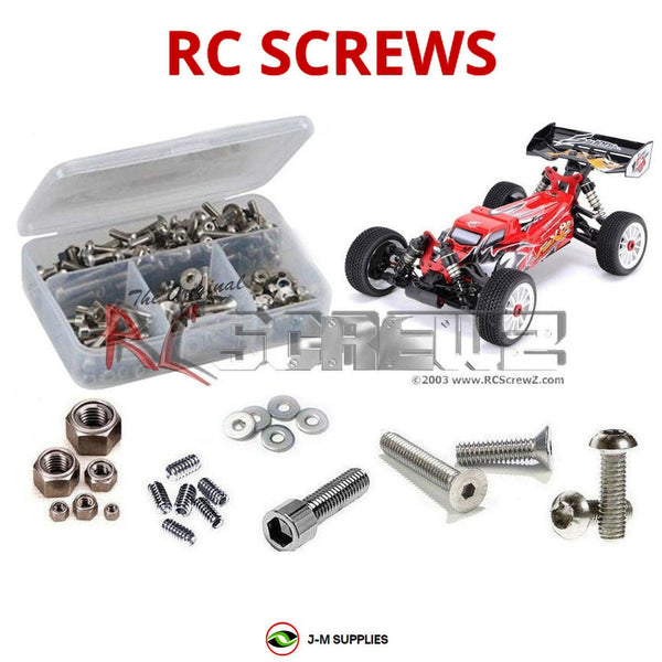 Representative image of an RCScrewZ stainless steel screw kit for SWorkZ S35-T2 Nitro 1/8th #910039; exact kit contents vary by RC model.