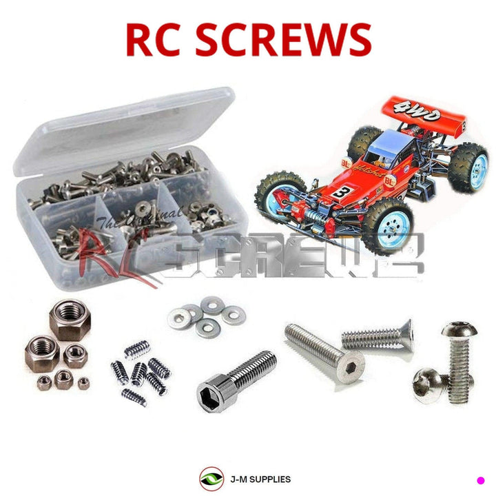 Representative image of an RCScrewZ stainless steel screw kit for Tamiya Hotshot 1/10 Electric 4WD Buggy (58047); exact kit contents vary by RC model.
