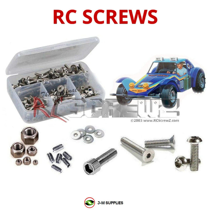 Representative image of an RCScrewZ stainless steel screw kit for Tamiya Holiday Buggy 1/10 Electric 2WD Buggy (58023); exact kit contents vary by RC model.