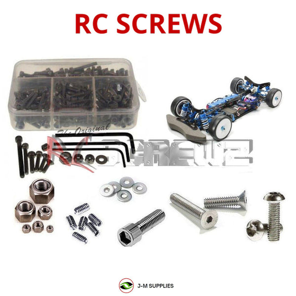 Representative image of an RCScrewZ stainless steel screw kit for Tamiya TRF416 1/10 Electric 4WD Touring Car (42106); exact kit contents vary by RC model.