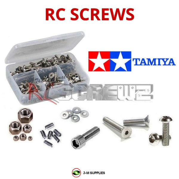 Representative image of an RCScrewZ stainless steel screw kit for Tamiya TA05-R 1/10 Electric 4WD Touring Car (49418); exact kit contents vary by RC model.