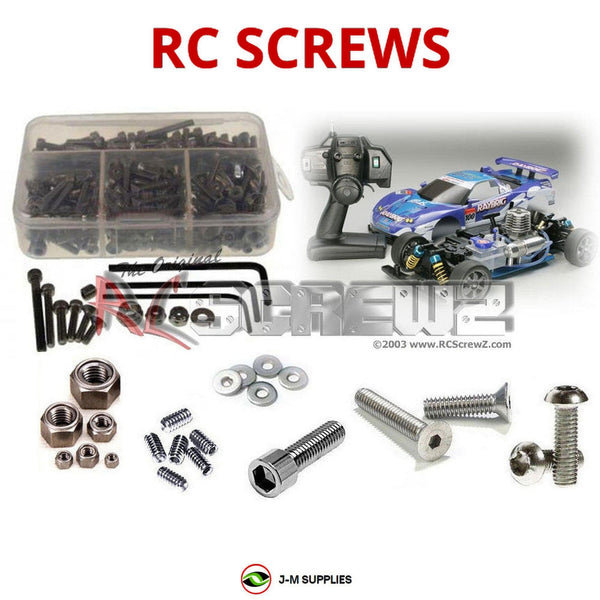 Representative image of an RCScrewZ stainless steel screw kit for Tamiya Mad Spirit TNS-B 1/10 Nitro 4WD Buggy (43529); exact kit contents vary by RC model.