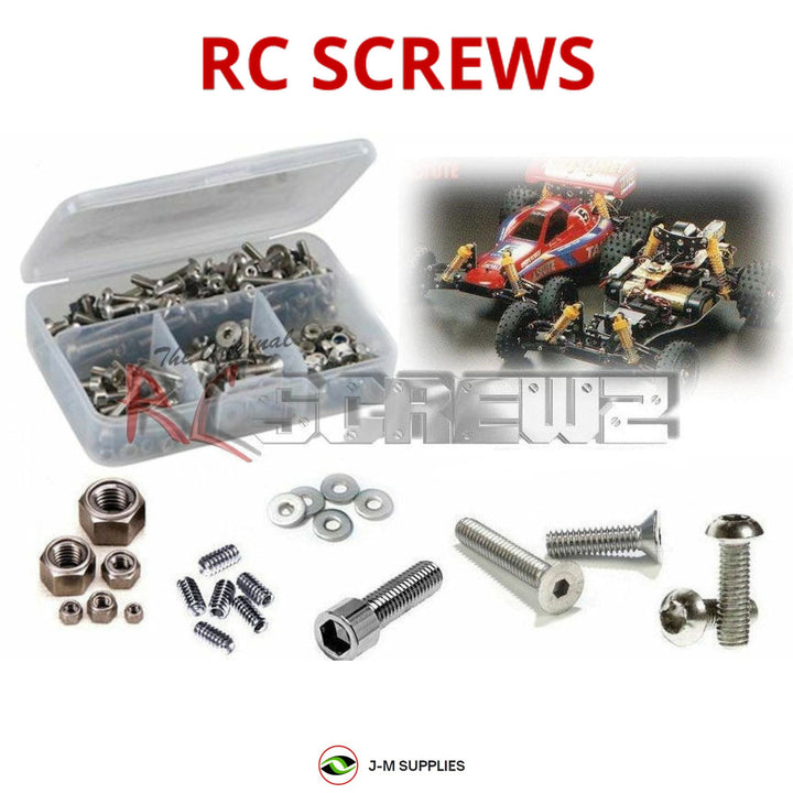 Representative image of an RCScrewZ stainless steel screw kit for Tamiya Astute 1/10 Electric 2WD Buggy (58080); exact kit contents vary by RC model.
