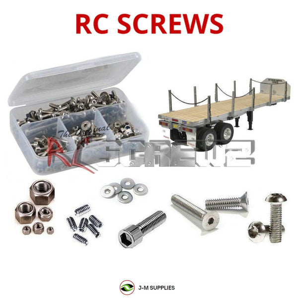 Representative image of an RCScrewZ stainless steel screw kit for Tamiya Flatbed 1/14 Truck Trailer (56306); exact kit contents vary by RC model.