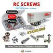 Representative image of an RCScrewZ stainless steel screw kit for Tamiya Semi Box 1/14 Truck Trailer (56302); exact kit contents vary by RC model.