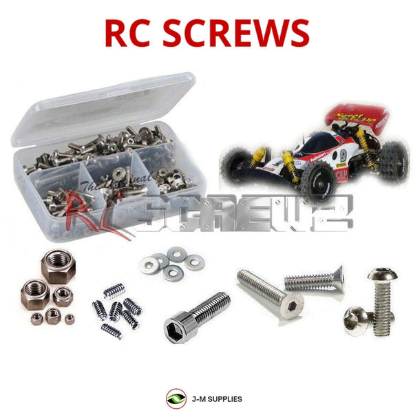 Representative image of an RCScrewZ stainless steel screw kit for Tamiya Madcap 1/10 Electric 2WD Off-Road Buggy (58082); exact kit contents vary by RC model.