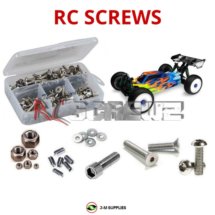 Representative image of an RCScrewZ stainless steel screw kit for Tekno EB48.2 1/8 Electric 4WD Buggy (TKR5002); exact kit contents vary by RC model.