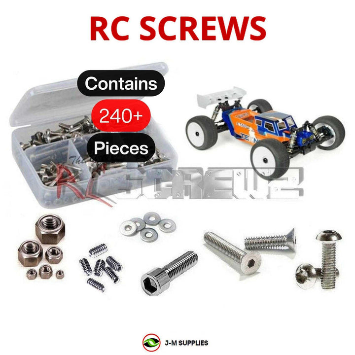 Representative image of an RCScrewZ stainless steel screw kit for Tekno ET48 2.0 1/8 Electric 4WD Truggy (TKR9600); exact kit contents vary by RC model.