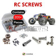 Representative image of an RCScrewZ stainless steel screw kit for Traxxas T-Maxx 3.3 1/10 Nitro 4WD MT (4907); exact kit contents vary by RC model.