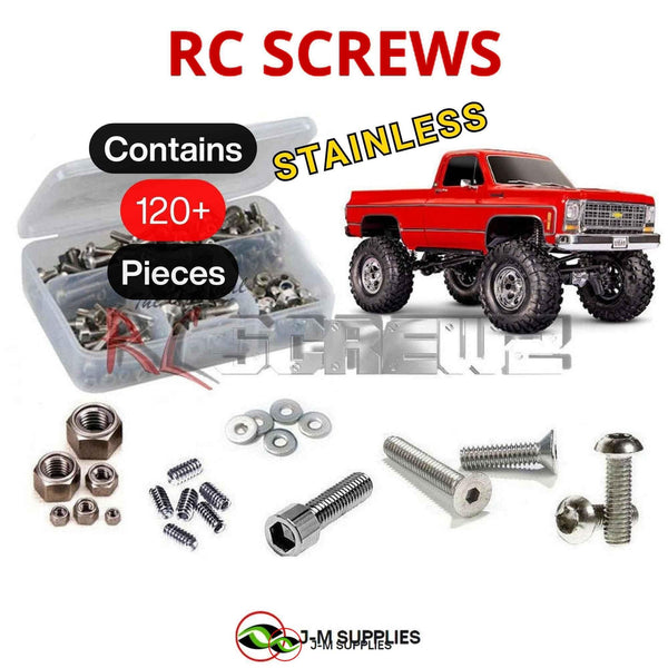 Representative image of an RCScrewZ stainless steel screw kit for Traxxas TRX-4M K10 High Trail 1/18 4WD Crawler (97064-1); exact kit contents vary by RC model.