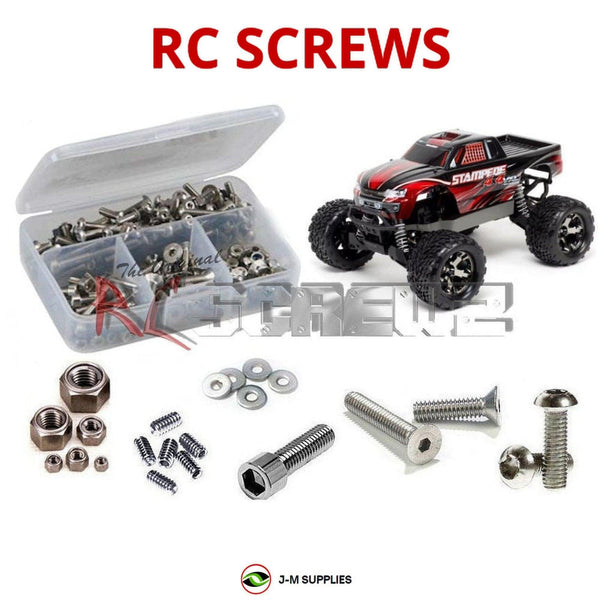 Representative image of an RCScrewZ stainless steel screw kit for Traxxas Stampede BL-2S 1/10 4WD Monster Truck (67154-4); exact kit contents vary by RC model.