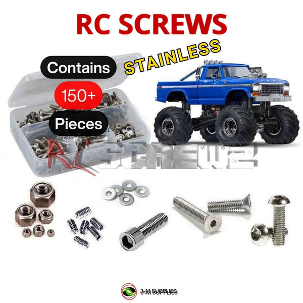 Representative image of an RCScrewZ stainless steel screw kit for Traxxas TRX-4MT Ford F-150 1/18 4WD MT (98044-1); exact kit contents vary by RC model.
