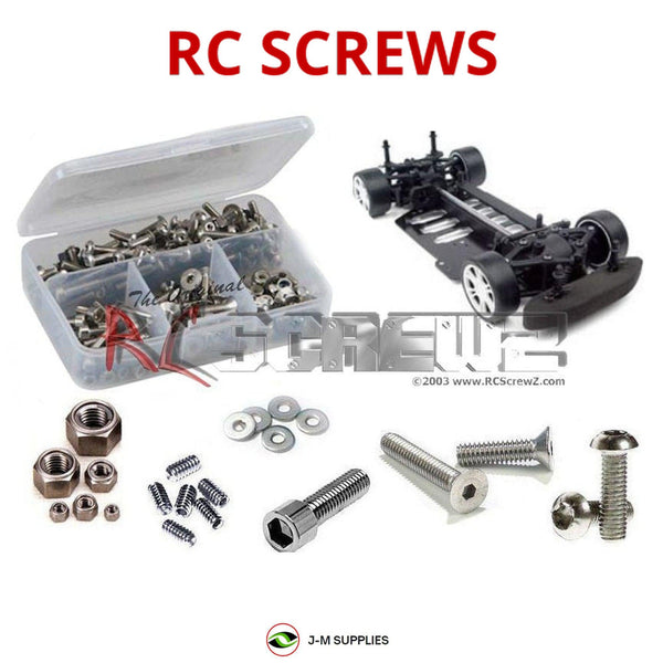 Representative image of an RCScrewZ stainless steel screw kit for Team XRAY M18 #380000; exact kit contents vary by RC model.
