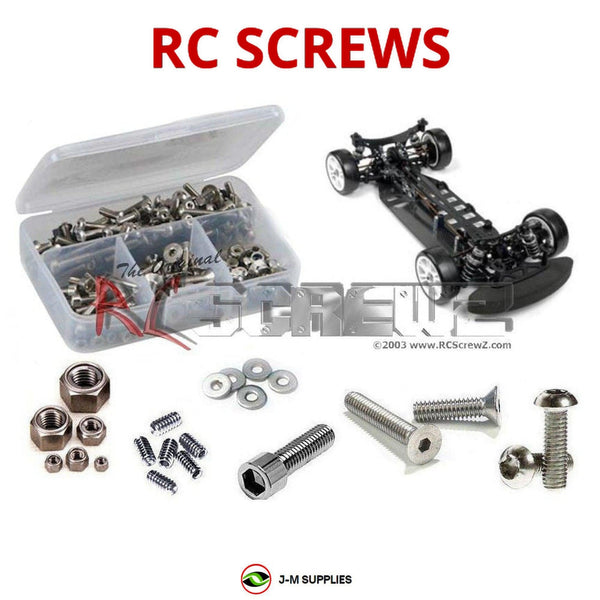Representative image of an RCScrewZ stainless steel screw kit for Team XRAY T2 '08 US Spec #300012; exact kit contents vary by RC model.