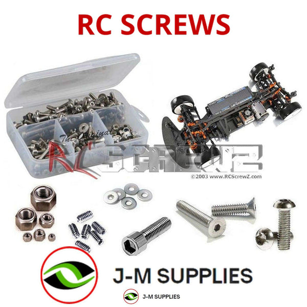 Representative image of an RCScrewZ stainless steel screw kit for Team XRAY T4 2014 #300020; exact kit contents vary by RC model.