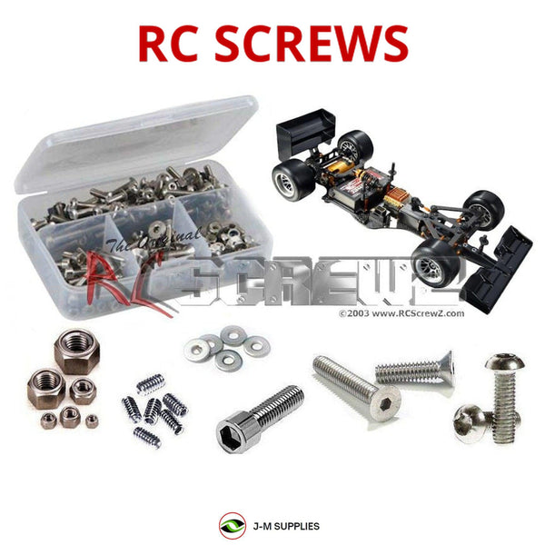 Representative image of an RCScrewZ stainless steel screw kit for Team XRAY X1 Formula #370700; exact kit contents vary by RC model.