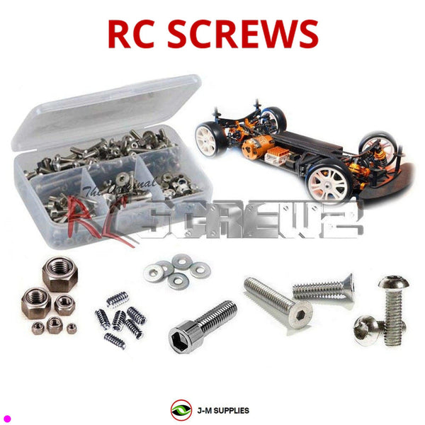 Representative image of an RCScrewZ stainless steel screw kit for Team XRAY RX8 2016 1/8 Nitro On-Road Racing Car (#340004); exact kit contents vary by RC model.