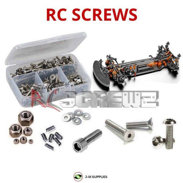 Representative image of an RCScrewZ stainless steel screw kit for Team XRAY T4 2019 1/10 #300025; exact kit contents vary by RC model.