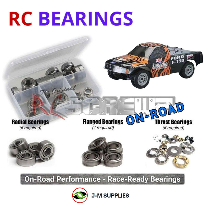 Representative image of an RCScrewZ metal-shielded bearing kit for Kyosho Landmax GP20 F-150 1/8 Nitro 4WD Truck (31982); exact bearing sizes and quantities vary by RC model.