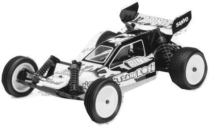 Team Losi XX CR Kinwald Edition 1/10 Electric 2WD Buggy (LOSA0027), original black-and-white Losi manual photograph