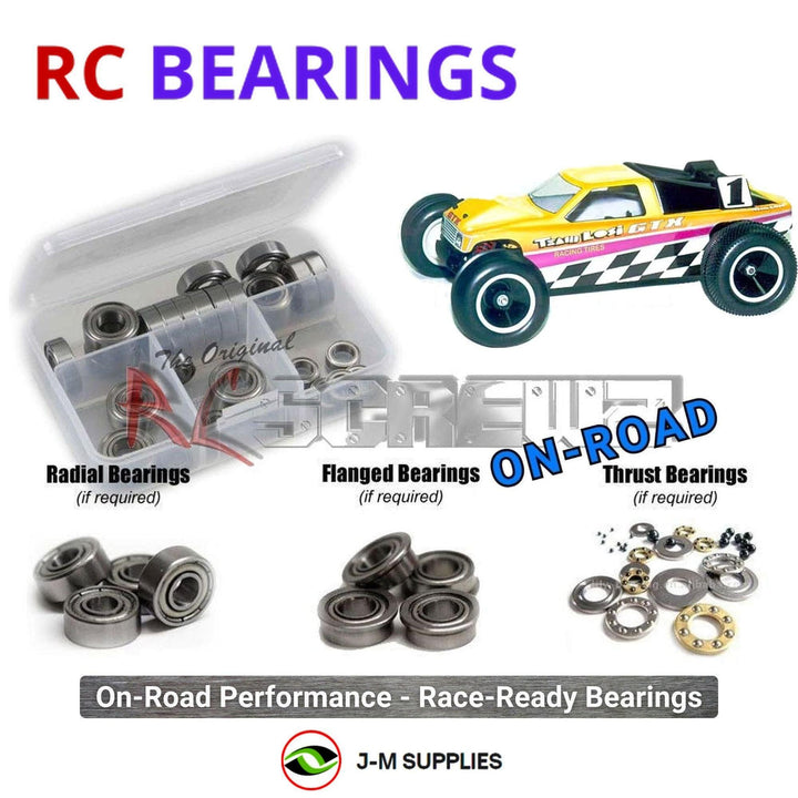 Representative image of an RCScrewZ metal-shielded bearing kit for Losi GTX 1/10 Nitro 2WD Truck (A-0951, A-0952, A-0953, A-0954); exact bearing sizes and quantities vary by RC model.