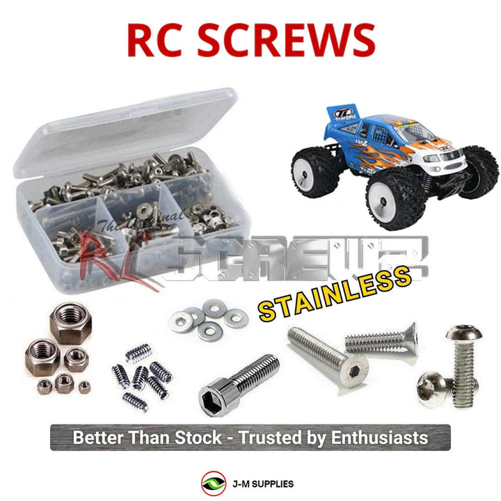 Representative image of an RCScrewZ stainless steel metric conversion screw kit for Losi Mini LST2 1/18 Electric 4WD Monster Truck (LOSB0217); exact kit contents vary by RC model.
