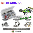 Representative image of an RCScrewZ rubber-sealed bearing kit for Mayako MX8E-25 1/8 Electric Off-Road Buggy (MYE0377-25); exact bearing sizes and quantities vary by RC model.