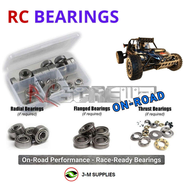 Representative image of an RCScrewZ metal-shielded bearing kit for Redcat Chimera EP Pro 1/5 Electric 4WD Buggy; exact bearing sizes and quantities vary by RC model.