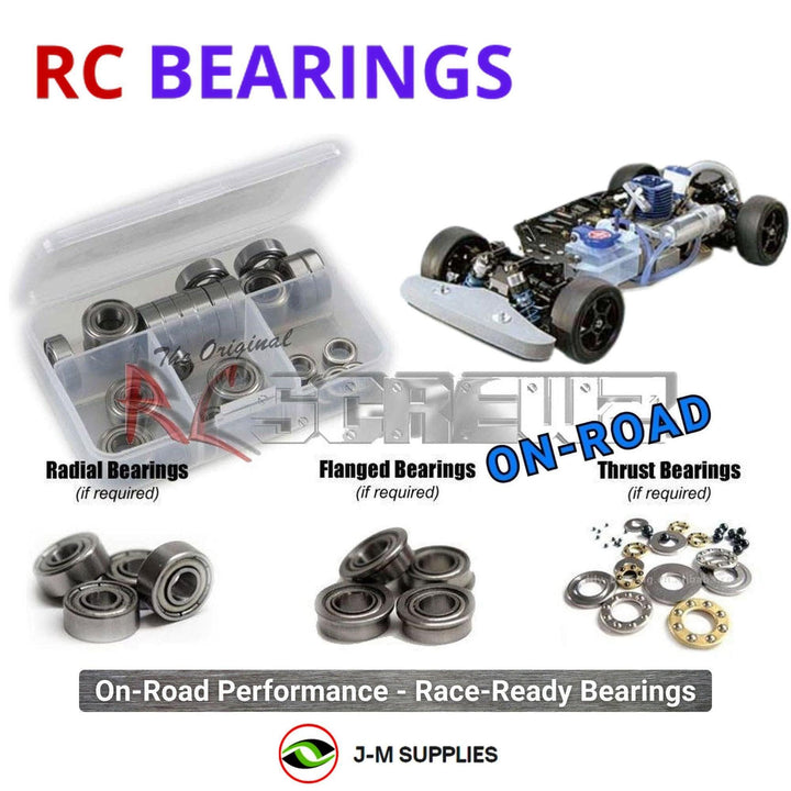 Representative image of an RCScrewZ metal-shielded bearing kit for Tamiya TG10-Mk.1 Pro 1/10 Nitro 4WD Chassis (44020); exact bearing sizes and quantities vary by RC model.