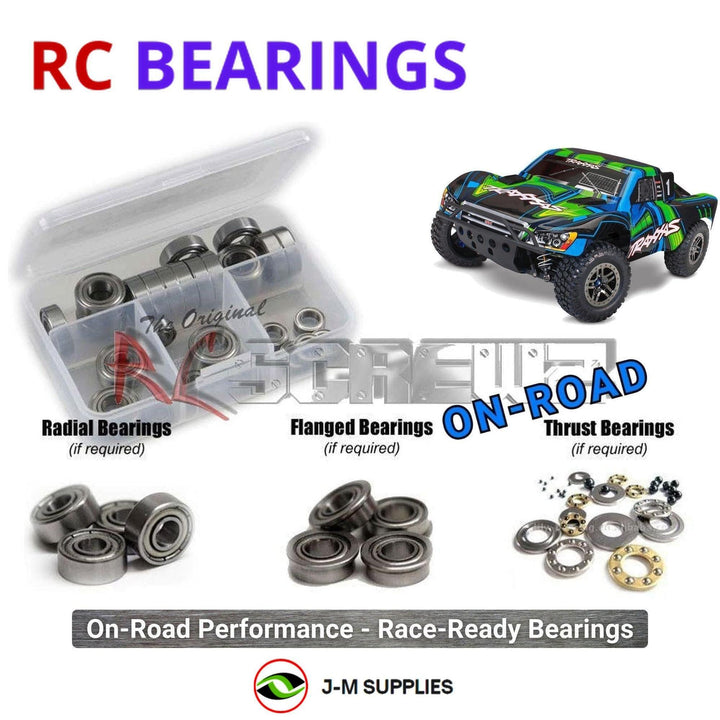 Representative image of an RCScrewZ metal-shielded bearing kit for Traxxas Slash 4X4 Ultimate VXL 1/10 SCT (68277-4); exact bearing sizes and quantities vary by RC model.