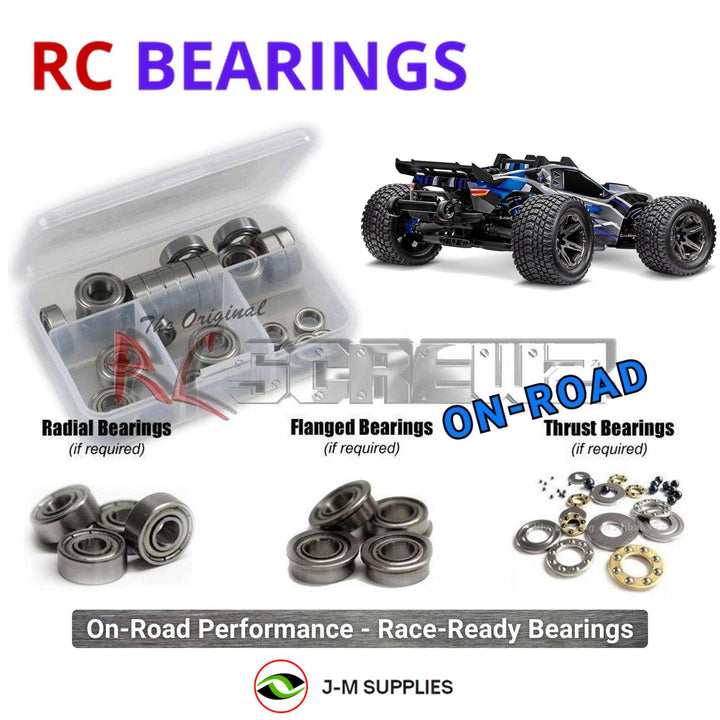 Representative image of an RCScrewZ metal-shielded bearing kit for Traxxas Rustler 4X4 Ultimate VXL 1/10 ST (67097-4); exact bearing sizes and quantities vary by RC model.
