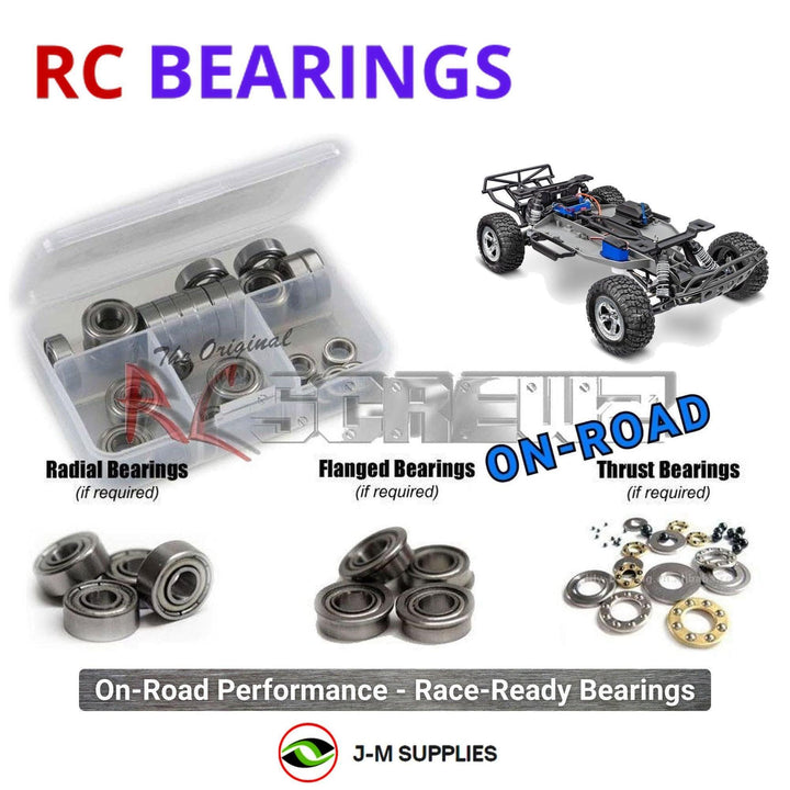 Representative image of an RCScrewZ metal-shielded bearing kit for Traxxas Slash 2WD BL-2S HD Kit 1/10 SCT (58314-4); exact bearing sizes and quantities vary by RC model.