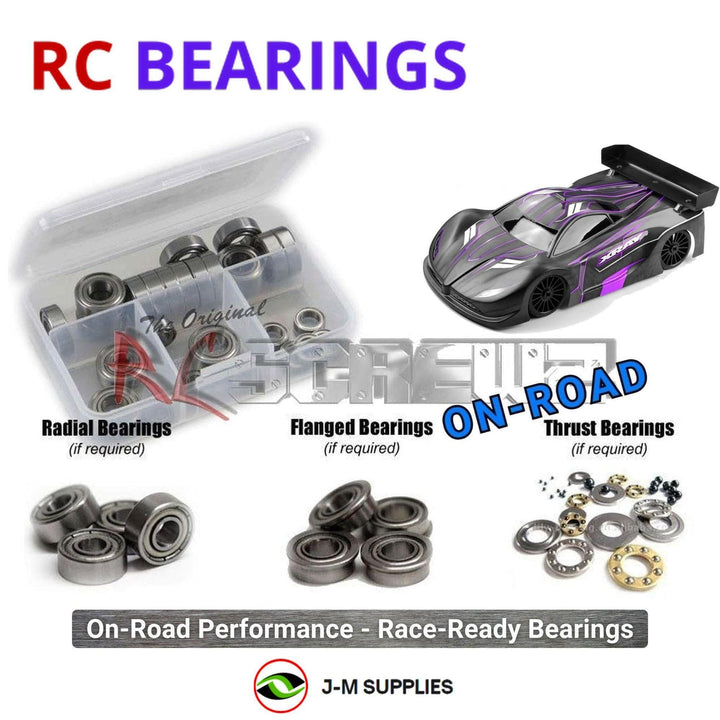 Representative image of an RCScrewZ metal-shielded bearing kit for Team XRAY GTXE’27 1/8 Electric 4WD On-Road GT Car (350606); exact bearing sizes and quantities vary by RC model.