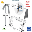 MOBB Healthcare Ultimate Adjustable Toilet Safety Frame, 400lb, All Std Toilets, Universal Fit Steel