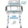 Rhythm Healthcare Portable Bath Seat & Shower Chair, White, with Backrest, Padded Arms, Aluminum