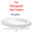 MOBB Healthcare Elongated Raised Toilet Seat - 2-inch Hinged Design, 300 lbs Support, Crisp White